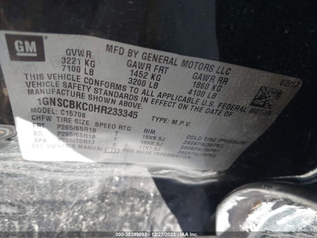 Photo 8 VIN: 1GNSCBKC0HR233345 - CHEVROLET TAHOE 