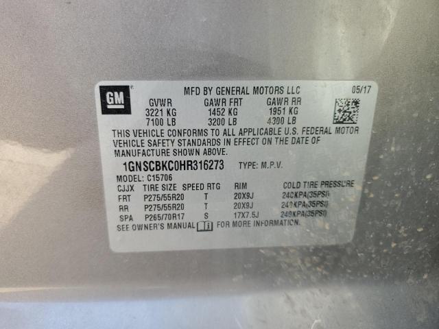 Photo 12 VIN: 1GNSCBKC0HR316273 - CHEVROLET TAHOE C150 