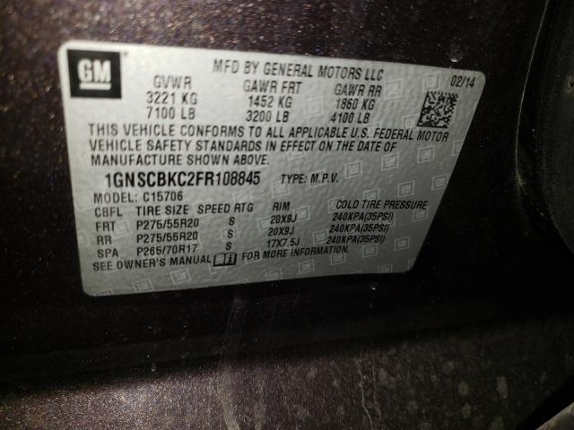 Photo 9 VIN: 1GNSCBKC2FR108845 - CHEVROLET TAHOE C150 