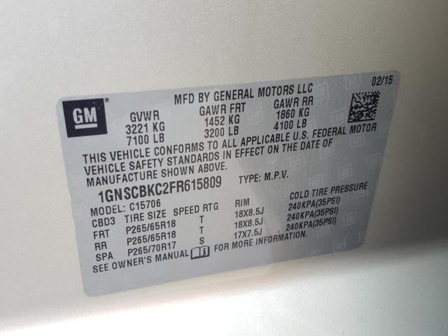 Photo 9 VIN: 1GNSCBKC2FR615809 - CHEVROLET TAHOE C150 