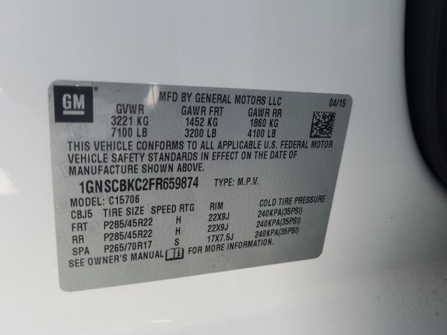 Photo 9 VIN: 1GNSCBKC2FR659874 - CHEVROLET TAHOE C150 