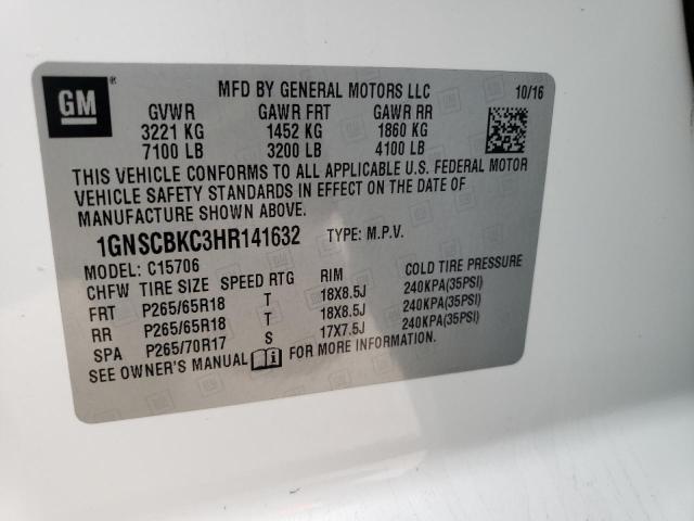 Photo 12 VIN: 1GNSCBKC3HR141632 - CHEVROLET TAHOE C150 