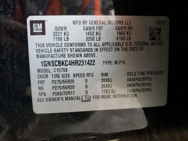 Photo 9 VIN: 1GNSCBKC4HR231422 - CHEVROLET TAHOE C150 