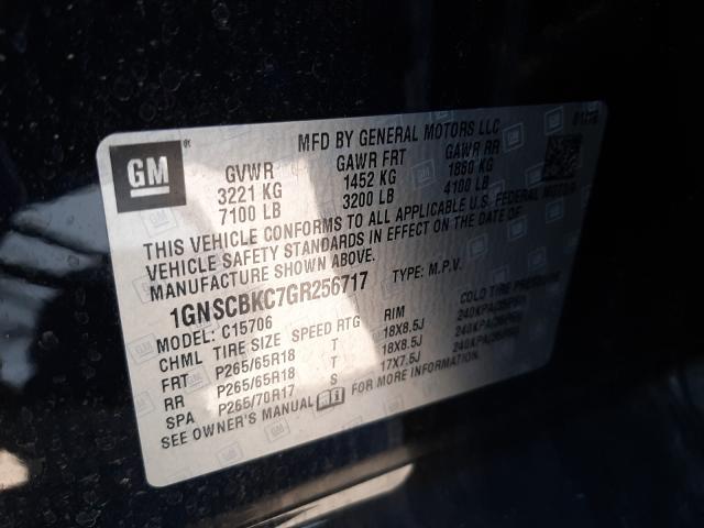 Photo 9 VIN: 1GNSCBKC7GR256717 - CHEVROLET TAHOE C150 