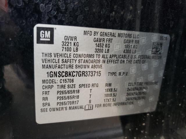 Photo 12 VIN: 1GNSCBKC7GR373715 - CHEVROLET TAHOE C150 