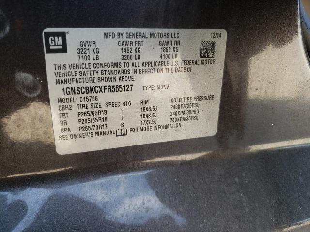 Photo 9 VIN: 1GNSCBKCXFR565127 - CHEVROLET TAHOE C150 