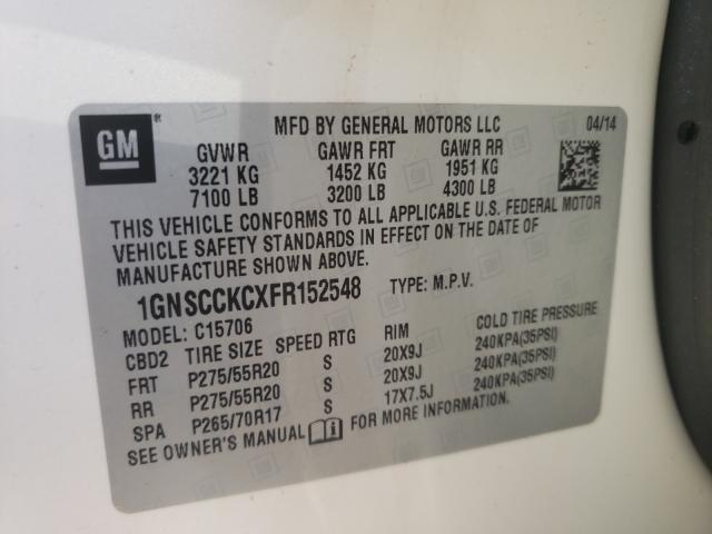 Photo 9 VIN: 1GNSCCKCXFR152548 - CHEVROLET TAHOE C150 