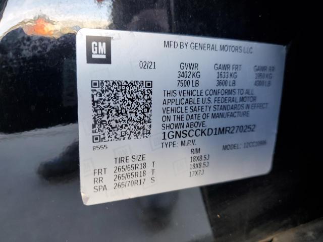 Photo 13 VIN: 1GNSCCKD1MR270252 - CHEVROLET SUBURBAN 