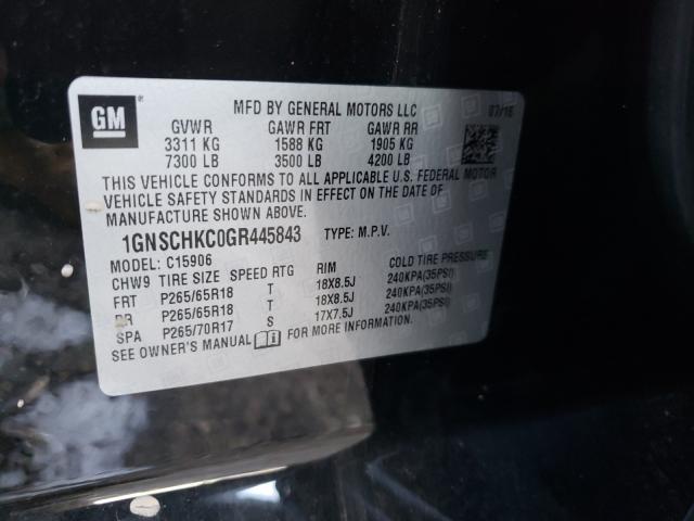 Photo 9 VIN: 1GNSCHKC0GR445843 - CHEVROLET SUBURBAN C 