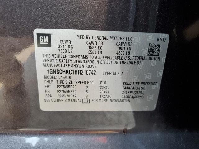 Photo 12 VIN: 1GNSCHKC1HR210742 - CHEVROLET SUBURBAN C 