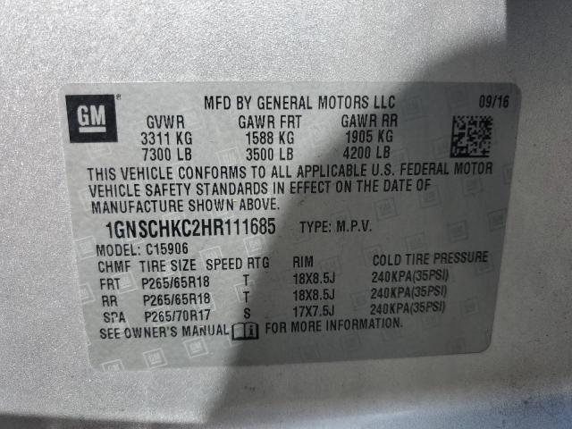 Photo 11 VIN: 1GNSCHKC2HR111685 - CHEVROLET SUBURBAN 