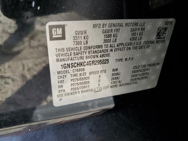 Photo 12 VIN: 1GNSCHKC4GR295025 - CHEVROLET SUBURBAN 