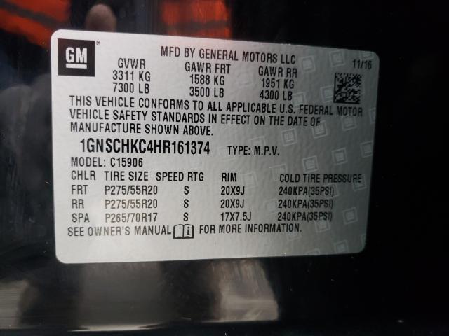 Photo 9 VIN: 1GNSCHKC4HR161374 - CHEVROLET SUBURBAN 