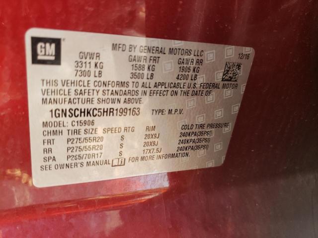 Photo 9 VIN: 1GNSCHKC5HR199163 - CHEVROLET SUBURBAN C 