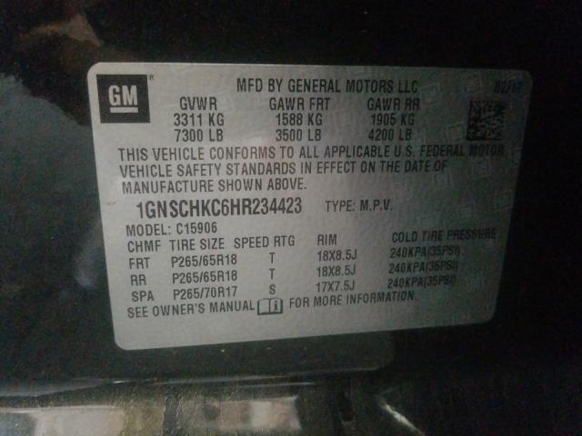 Photo 9 VIN: 1GNSCHKC6HR234423 - CHEVROLET SUBURBAN 