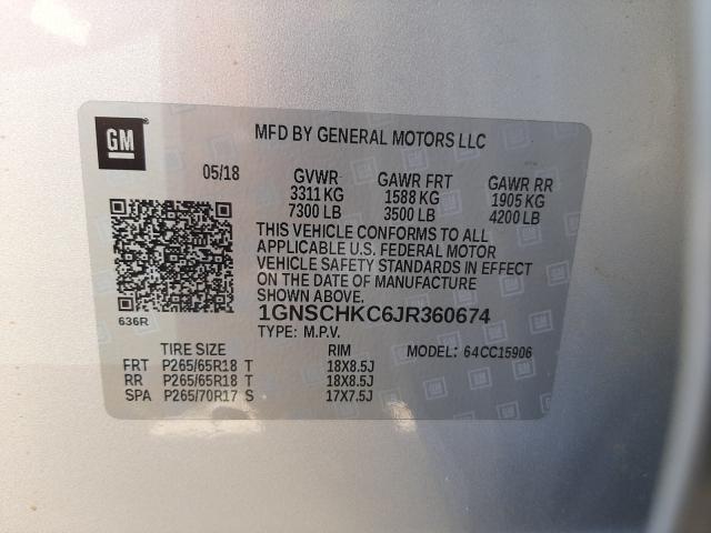 Photo 9 VIN: 1GNSCHKC6JR360674 - CHEVROLET SUBURBAN C 