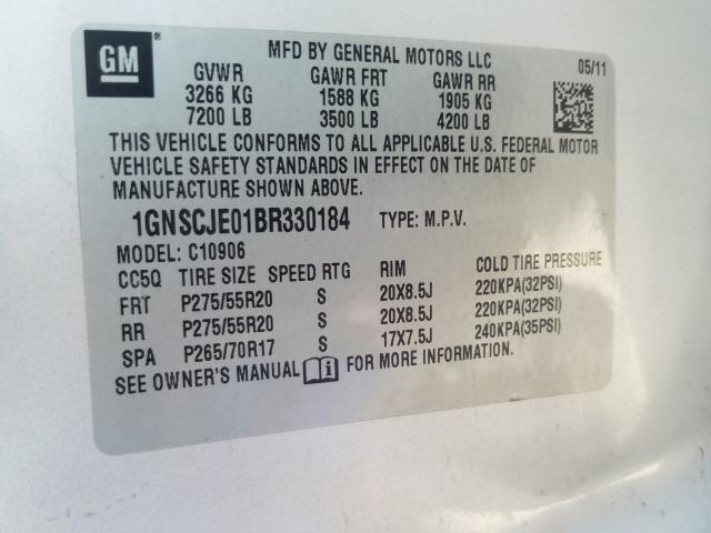 Photo 9 VIN: 1GNSCJE01BR330184 - CHEVROLET SUBURBAN C 