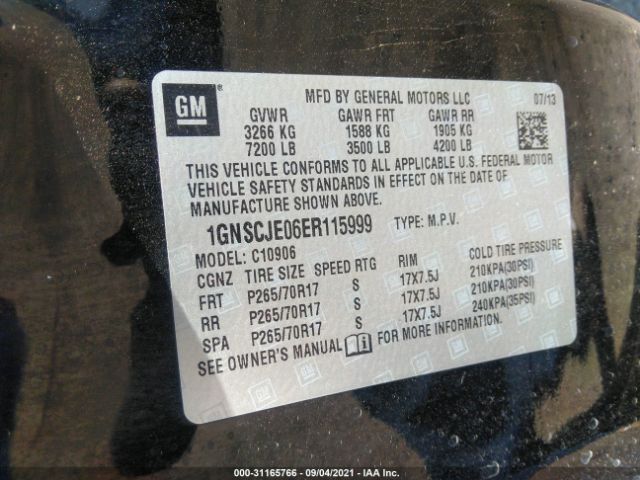 Photo 8 VIN: 1GNSCJE06ER115999 - CHEVROLET SUBURBAN 