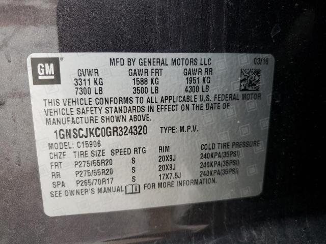 Photo 9 VIN: 1GNSCJKC0GR324320 - CHEVROLET SUBURBAN 