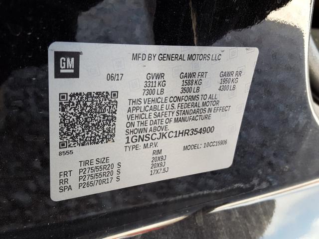 Photo 9 VIN: 1GNSCJKC1HR354900 - CHEVROLET SUBURBAN C 