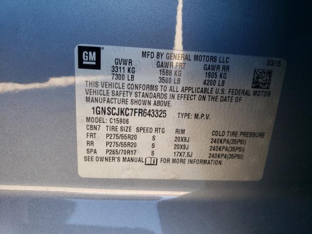 Photo 9 VIN: 1GNSCJKC7FR643325 - CHEVROLET SUBURBAN C 