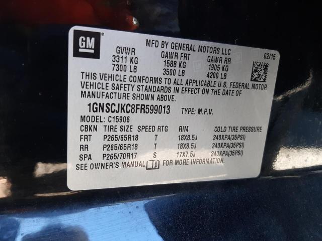 Photo 9 VIN: 1GNSCJKC8FR599013 - CHEVROLET SUBURBAN C 