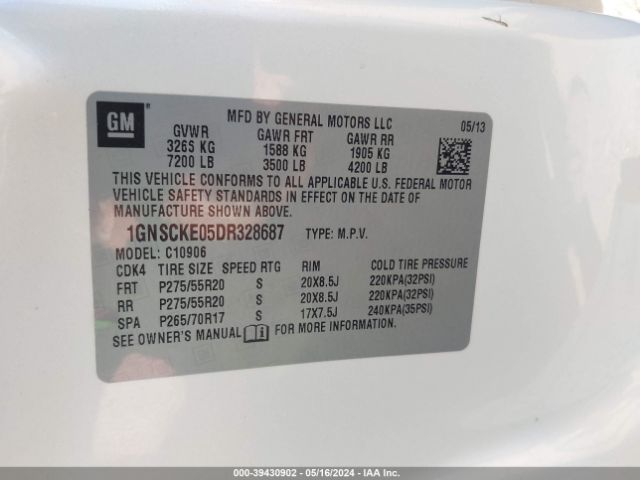 Photo 8 VIN: 1GNSCKE05DR328687 - CHEVROLET SUBURBAN 