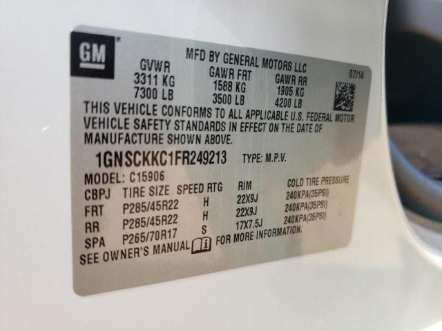 Photo 12 VIN: 1GNSCKKC1FR249213 - CHEVROLET SUBURBAN C 