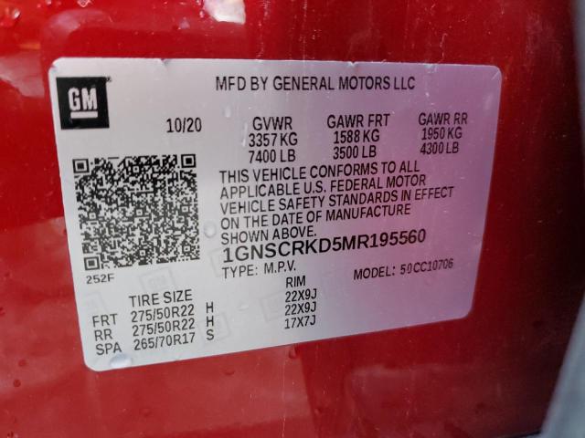 Photo 13 VIN: 1GNSCRKD5MR195560 - CHEVROLET TAHOE C150 