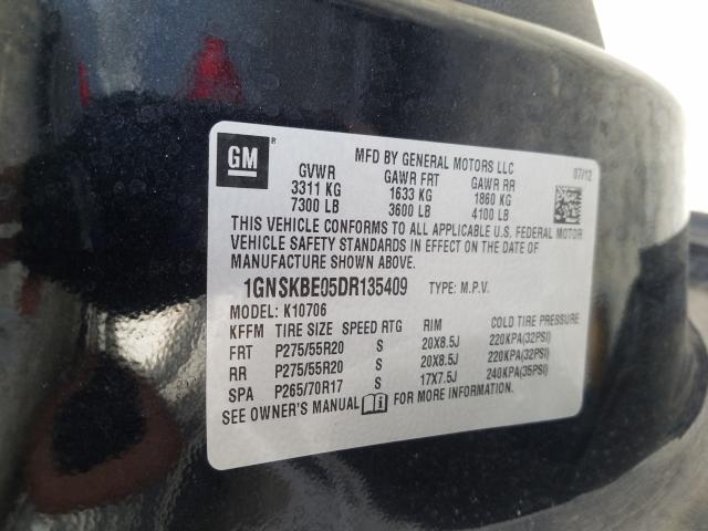 Photo 9 VIN: 1GNSKBE05DR135409 - CHEVROLET TAHOE K150 