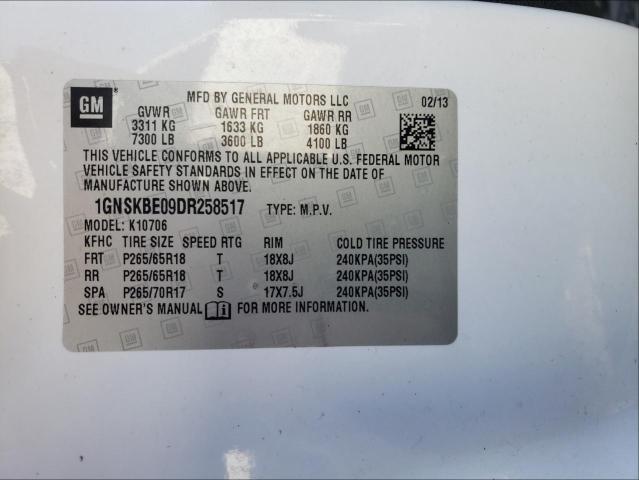 Photo 9 VIN: 1GNSKBE09DR258517 - CHEVROLET TAHOE K150 