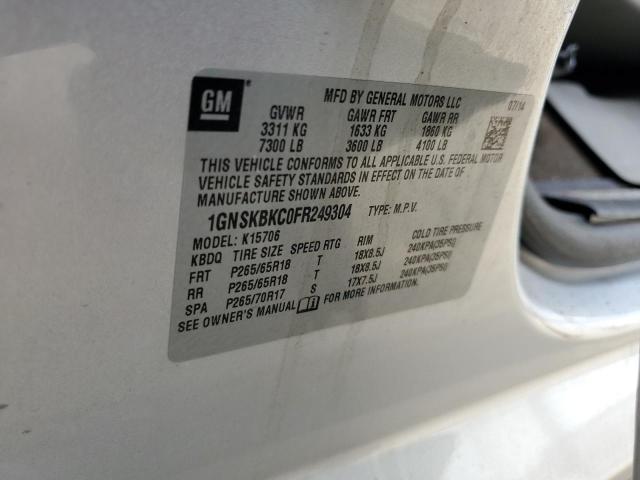 Photo 12 VIN: 1GNSKBKC0FR249304 - CHEVROLET TAHOE K150 