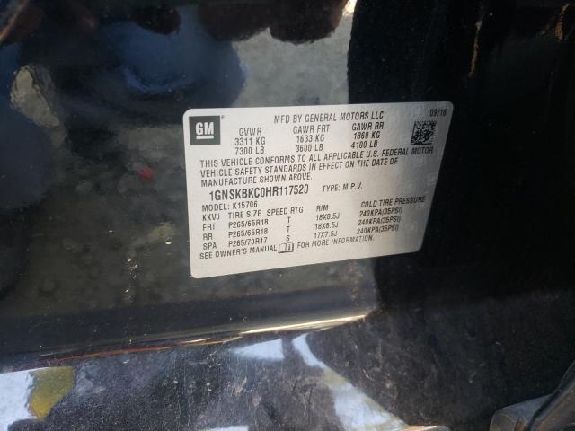 Photo 9 VIN: 1GNSKBKC0HR117520 - CHEVROLET TAHOE K150 