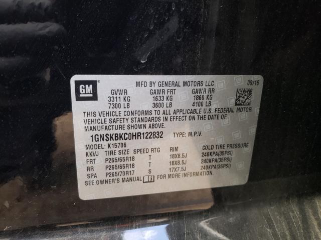 Photo 9 VIN: 1GNSKBKC0HR122832 - CHEVROLET TAHOE K150 