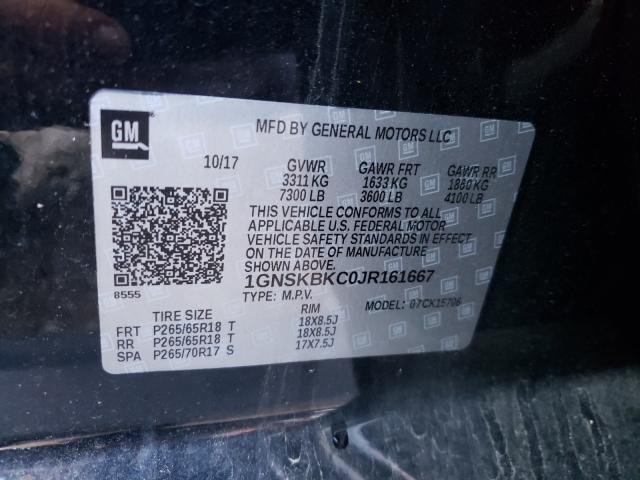 Photo 9 VIN: 1GNSKBKC0JR161667 - CHEVROLET TAHOE K150 