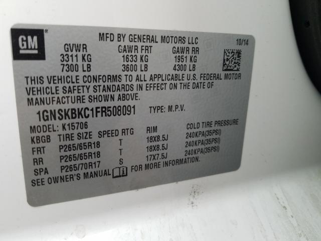 Photo 9 VIN: 1GNSKBKC1FR508091 - CHEVROLET TAHOE K150 