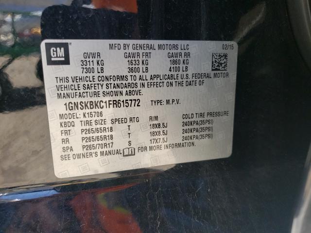 Photo 9 VIN: 1GNSKBKC1FR615772 - CHEVROLET TAHOE K150 