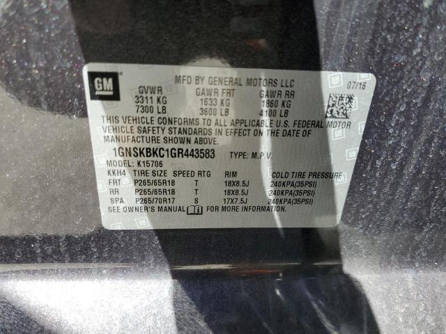 Photo 12 VIN: 1GNSKBKC1GR443583 - CHEVROLET TAHOE K150 