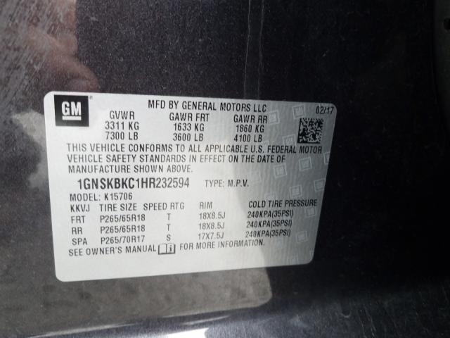 Photo 9 VIN: 1GNSKBKC1HR232594 - CHEVROLET TAHOE K150 