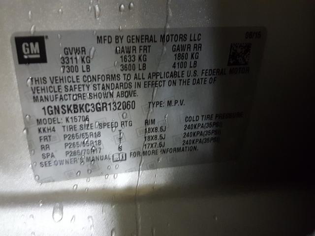 Photo 9 VIN: 1GNSKBKC3GR132060 - CHEVROLET TAHOE K150 