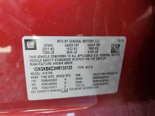 Photo 12 VIN: 1GNSKBKC3HR130133 - CHEVROLET TAHOE 