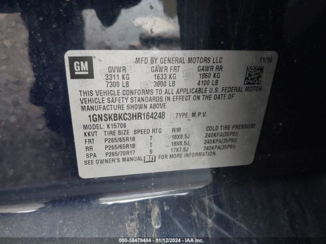 Photo 8 VIN: 1GNSKBKC3HR164248 - MITSUBISHI OUTLANDER 