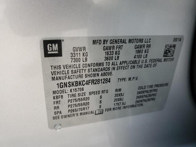 Photo 9 VIN: 1GNSKBKC4FR281284 - CHEVROLET TAHOE K150 