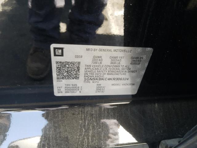 Photo 9 VIN: 1GNSKBKC4KR306324 - CHEVROLET TAHOE K150 