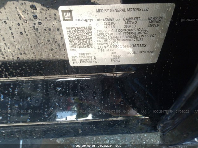 Photo 8 VIN: 1GNSKBKC5HR383132 - CHEVROLET TAHOE 