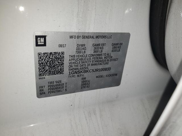 Photo 12 VIN: 1GNSKBKC5JR100833 - CHEVROLET TAHOE 