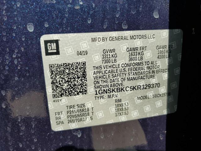 Photo 12 VIN: 1GNSKBKC5KR329370 - CHEVROLET TAHOE K150 