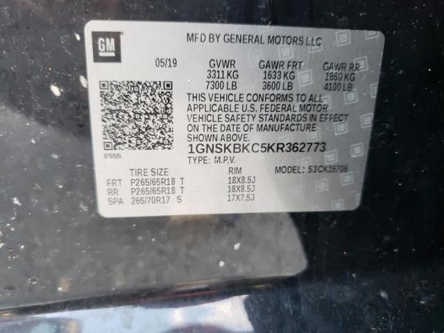 Photo 9 VIN: 1GNSKBKC5KR362773 - CHEVROLET TAHOE K150 