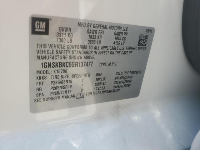 Photo 12 VIN: 1GNSKBKC6GR137477 - CHEVROLET TAHOE K150 