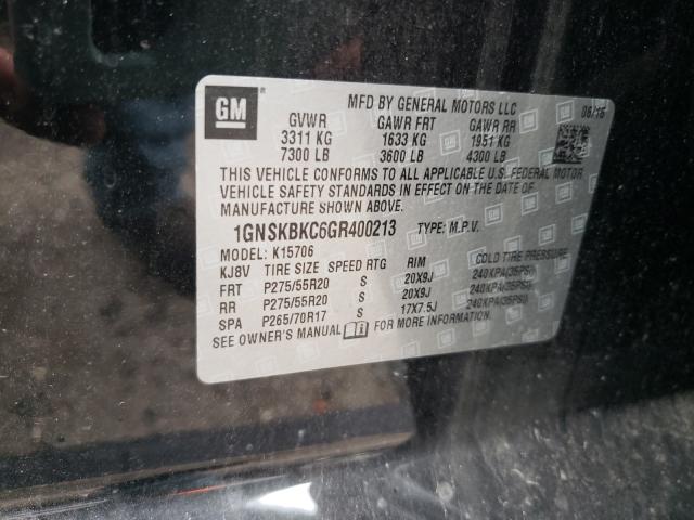 Photo 9 VIN: 1GNSKBKC6GR400213 - CHEVROLET TAHOE K150 